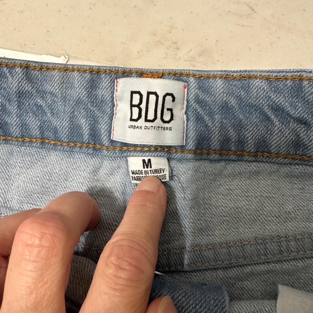 BDG Light Blue Distressed Denim Mini Skirt - Picture 5 of 5